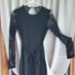 Black Lace backless dress